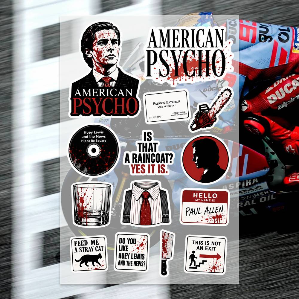 Laptop Accessories Wallpaper - Autocollants A-merican P-sycho, autocollant moto, autocollant