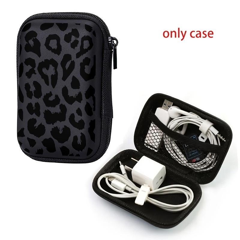 Cable Management Bag - Sac de rangement à motif léopard,