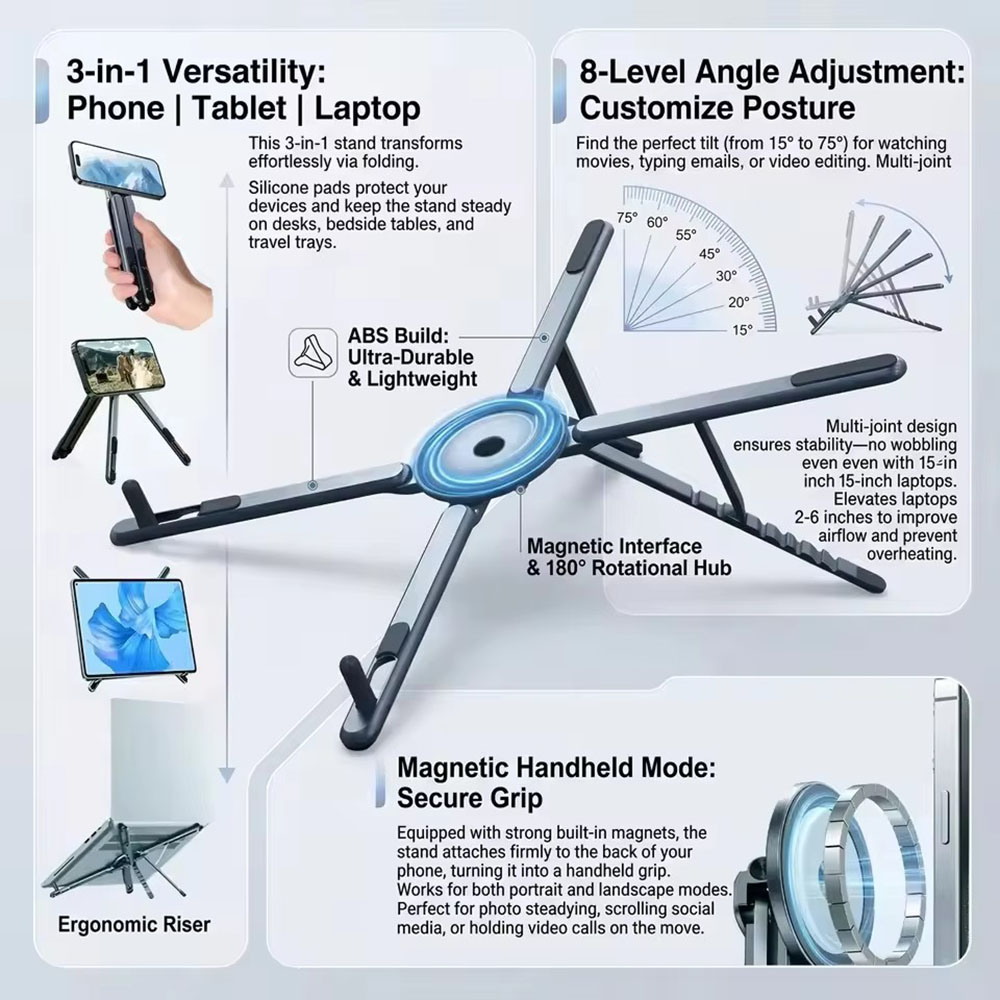 Laptop Extra Accessories - Support de téléphone magnétique portable et