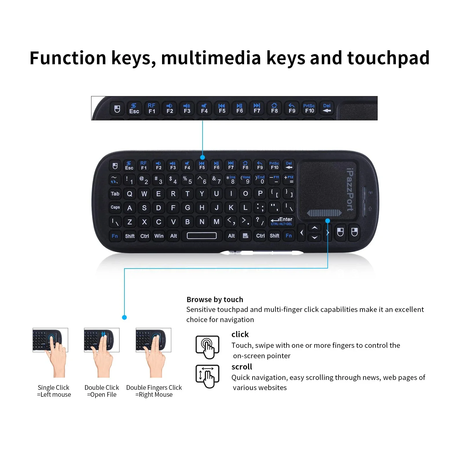 IPazzPort Mini clavier sans fi - Laptop Accessories Combo avis et prix