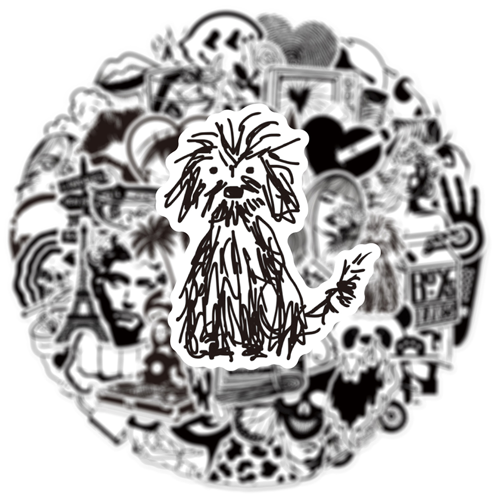 10/30/50pcs Cool noir et blanc - Laptop Accessories Kids avis et prix